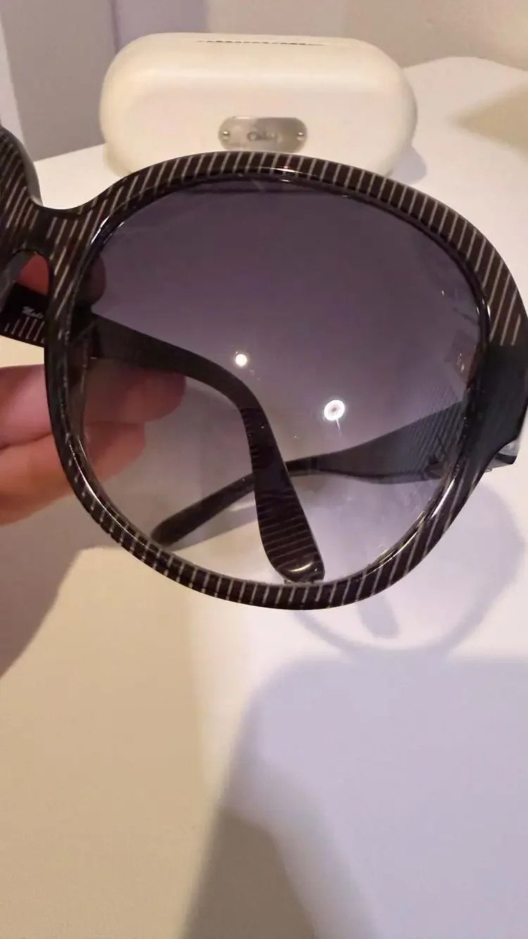 Chloe CL2234 Oversized Pinstripe Sunglasses